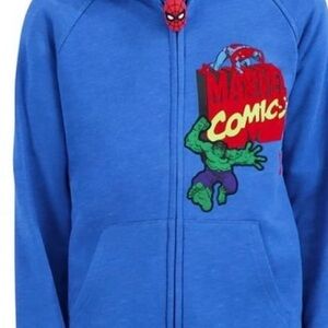 Marvel Blue Zip-Up Hoodie with Hulk Design